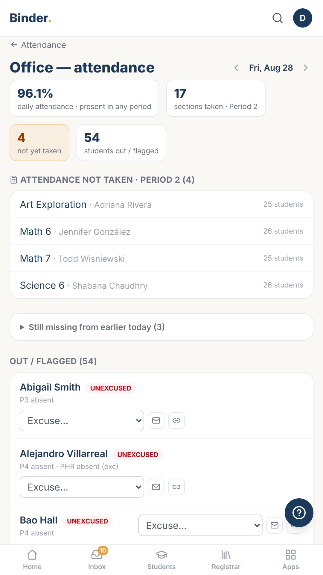 The absence a hall pass already explains — answered before you pick up the phone.